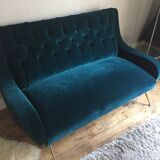 Restored vintage two-seater sofa of Italian origin
