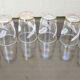 4 anciens verres droits motif plume h 8 cm