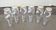 4 old straight lenses feather pattern h 8 cm