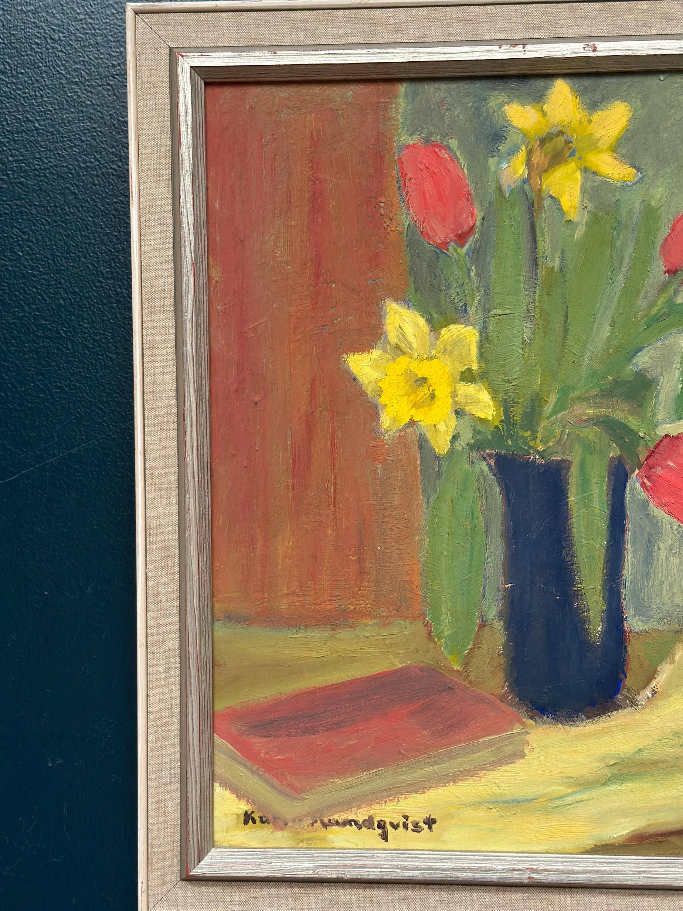 Original Swedish Oil On Panel – “Spring Bouquet” By K Lundquist – Vintage & Framed