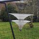 Art Deco chandelier in bronze and silvered brass double sink in opalescent glass