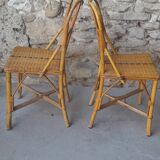 Paire de  chaises en rotin vintage