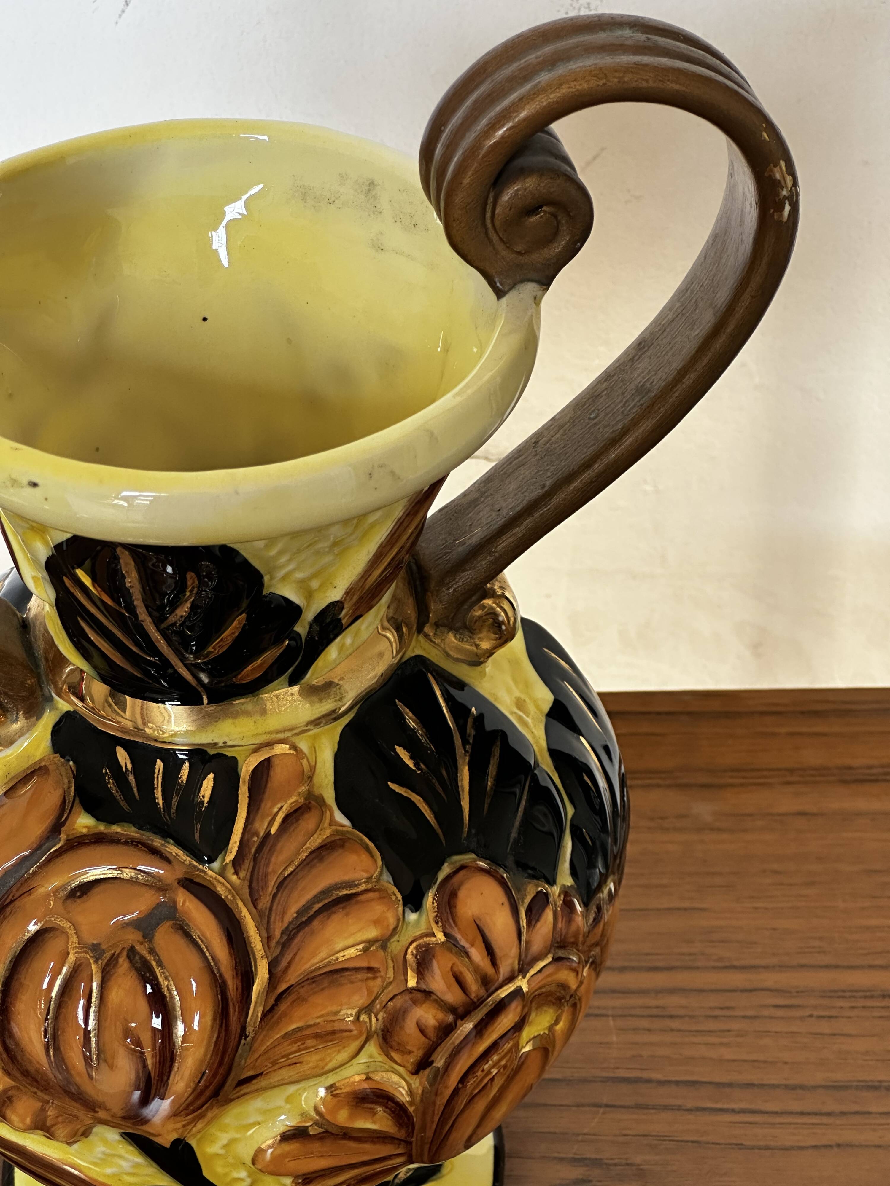 Medici vase in Vallauris ceramic, signed JTF