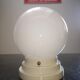 Ceiling lamp old opaline globe white base procelaine Art Deco Ø 15 cm