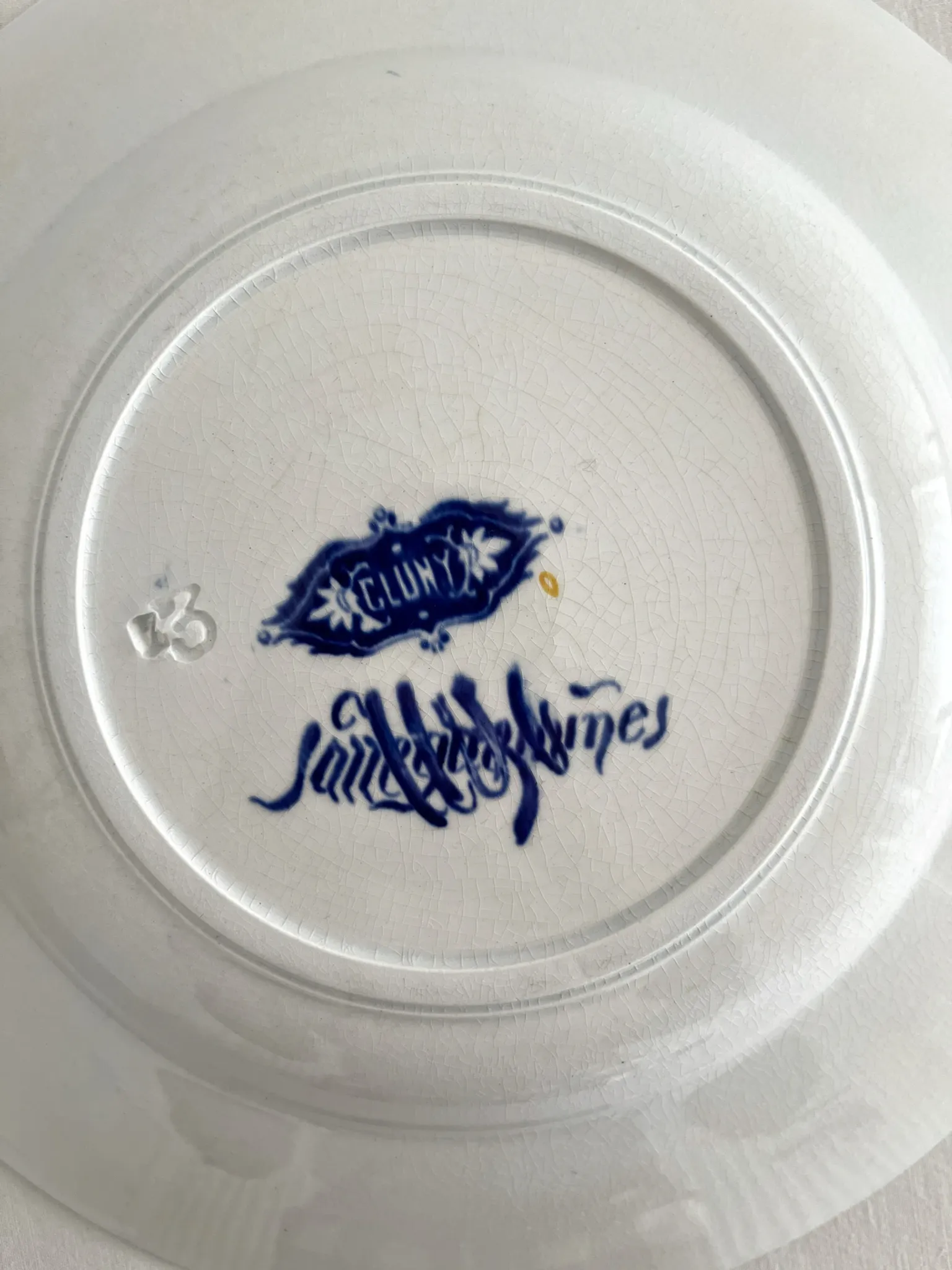Shallow dish ironstone "Cluny" Sarreguemines