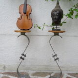 Pair of steel and oak selets