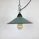 Industrial Petrol Enamel Factory Pendant Lamp, 1960s
