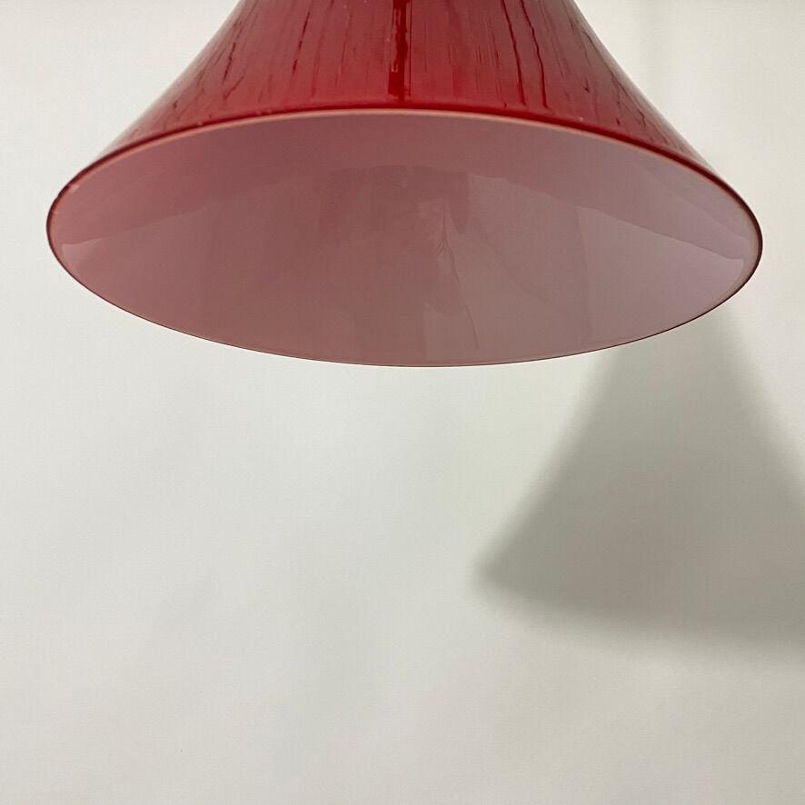 Red and opalin glass suspension.