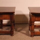 pair of Spanish walnut bedside tables