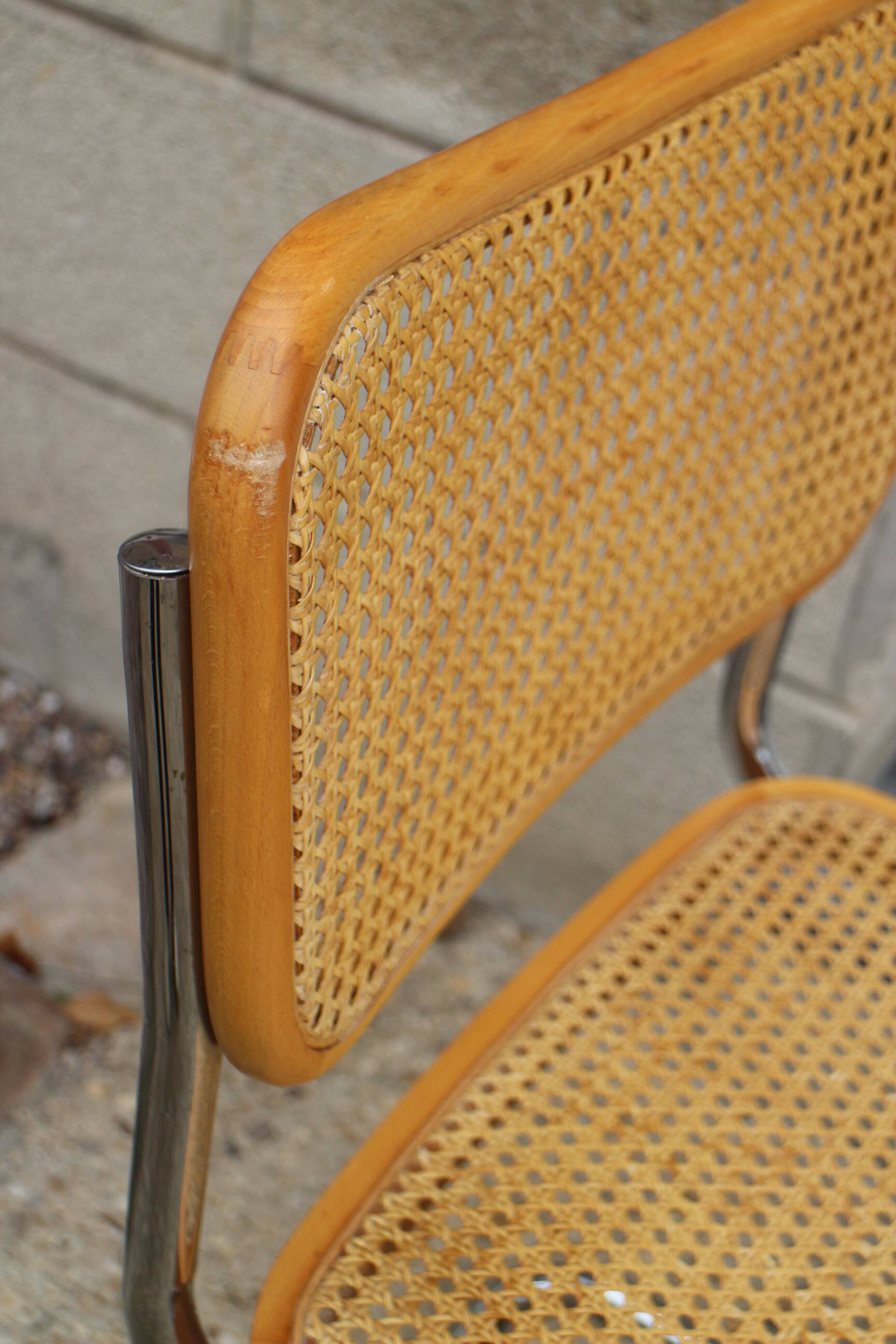 paire de chaises cannées  Breuer cesca B32