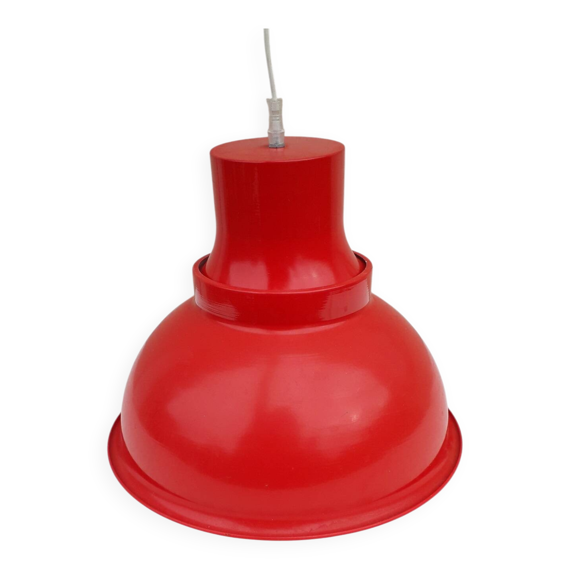 Red metal pendant light