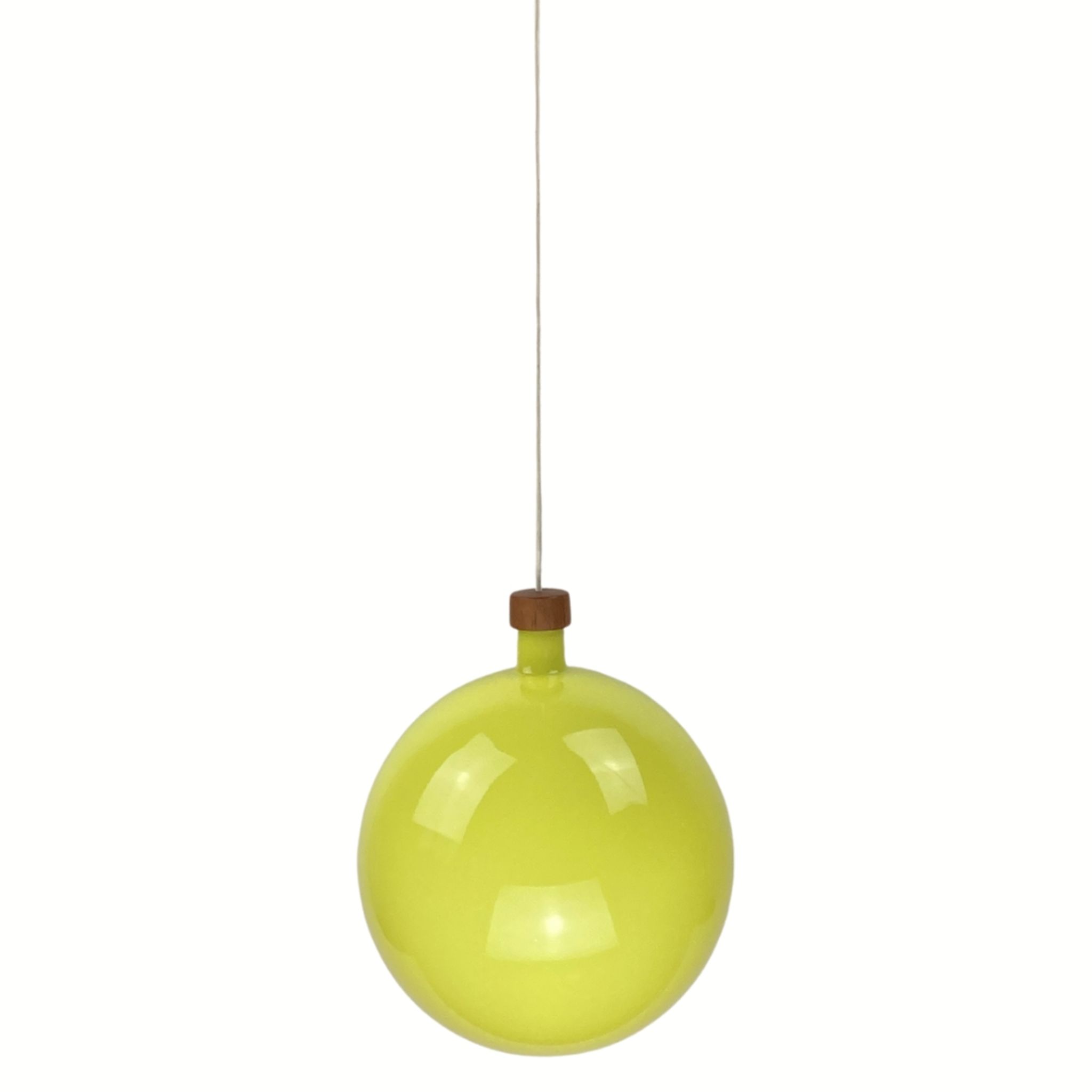 Cascade glass and teak lamp by Uno & Östen Kristiansson for Luxus, Sweden 1960s