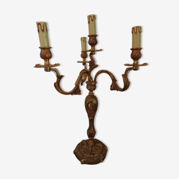 Lamp shape chandelier 4 branches in bronze