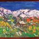 Tableau - Mazet aux pieds des Pyrénées enneigés