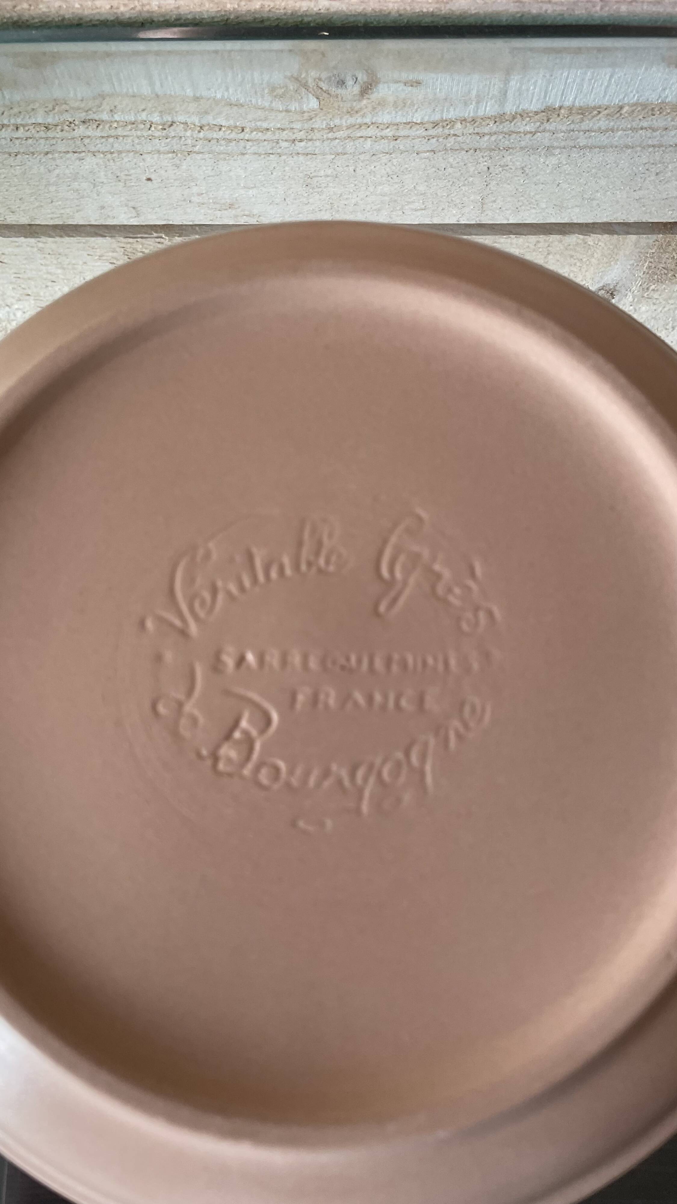 Set of 2 Sarreguemines stoneware soup plates