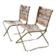 Paire de chaises pliantes Chantazur vintage 1960 - Chaises de jardin toile