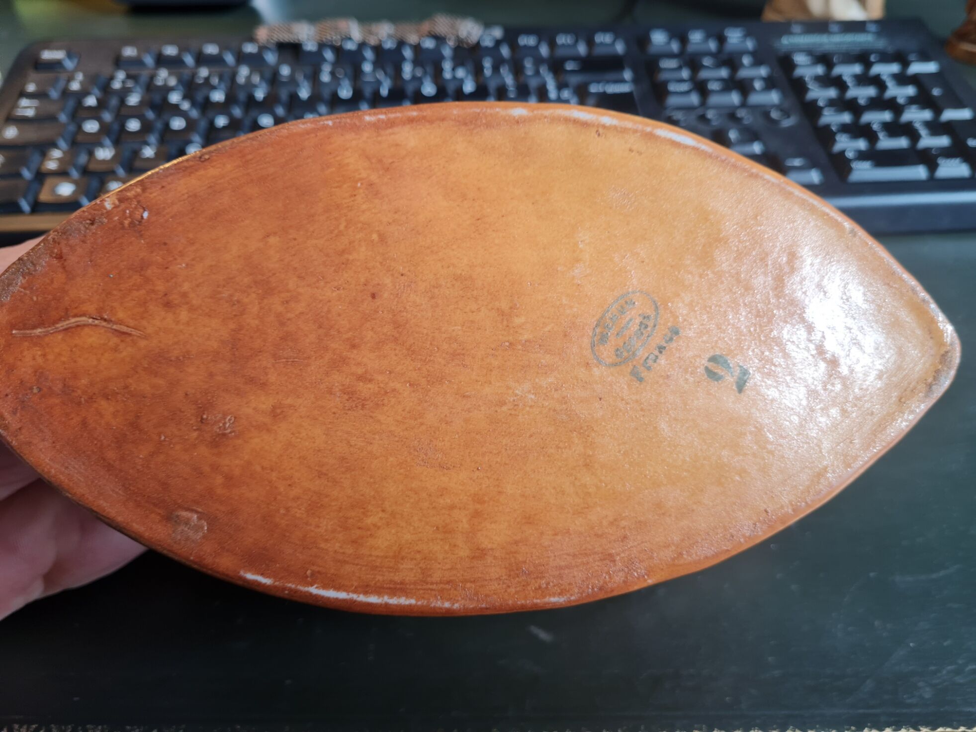 Painted terracotta terrine