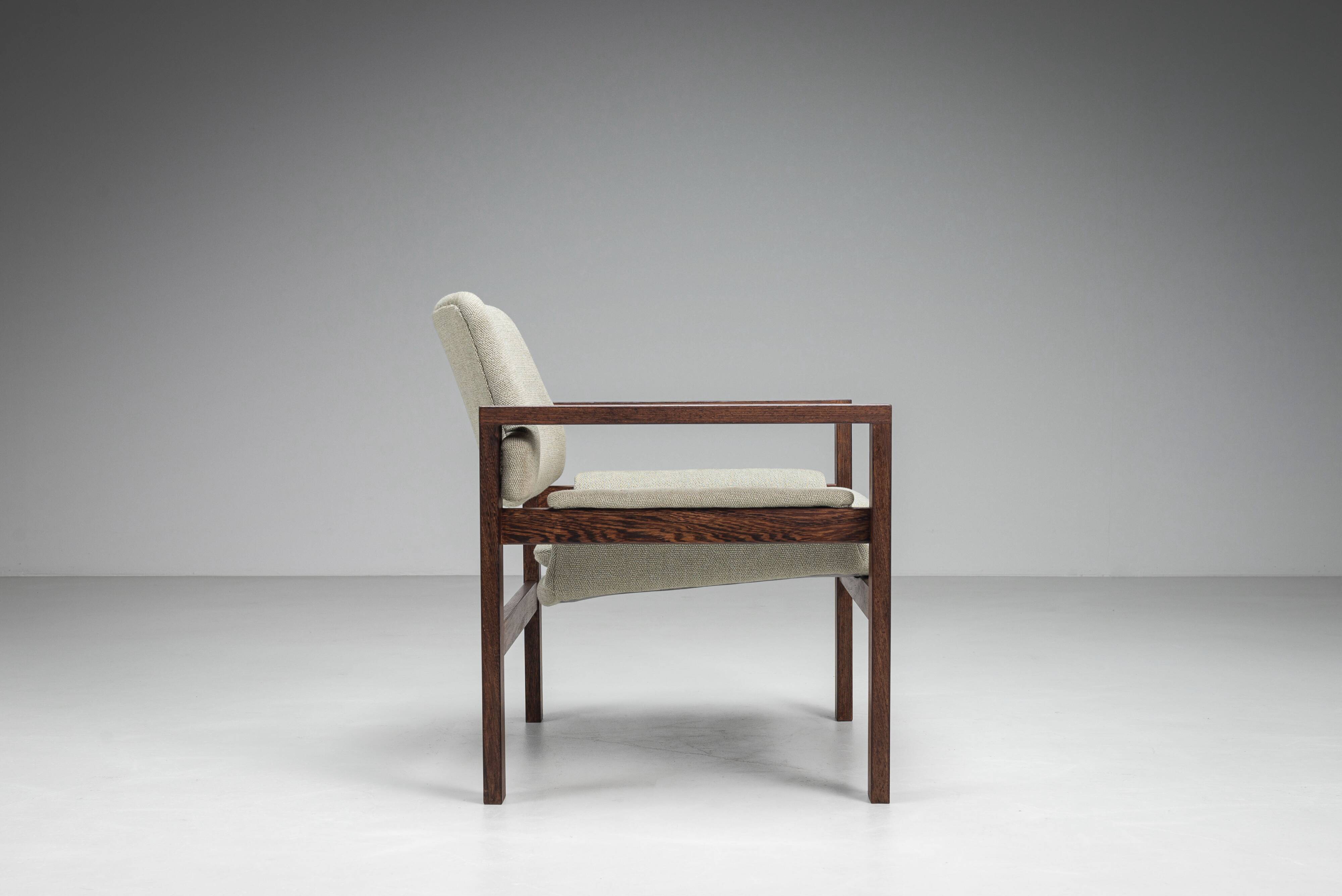 Fauteuil lounge en wengé de milieu de siècle
