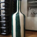 Enamelled ceramic vase, striped graphic design
