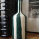 Enamelled ceramic vase, striped graphic design