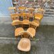 Set of 10 mismatched bistro restaurant chairs 1960 curved wood brasserie