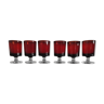 Lot de 6 verres à liqueur Cavalier Luminarc rouge rubis vintage 70'S