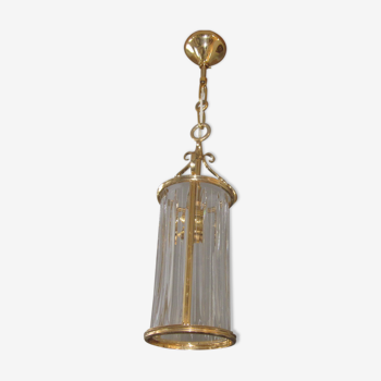 tailled crystal and brass hanging