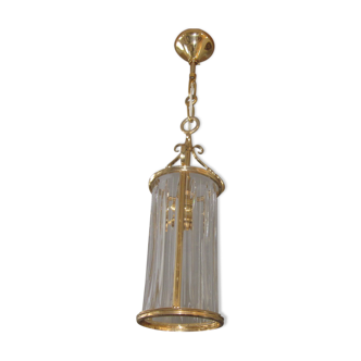 tailled crystal and brass hanging