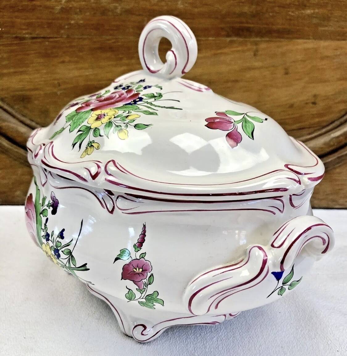 Old Lunéville oval vegetable tureen, street light model