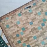 Old wooden table with turned legs - speckled top