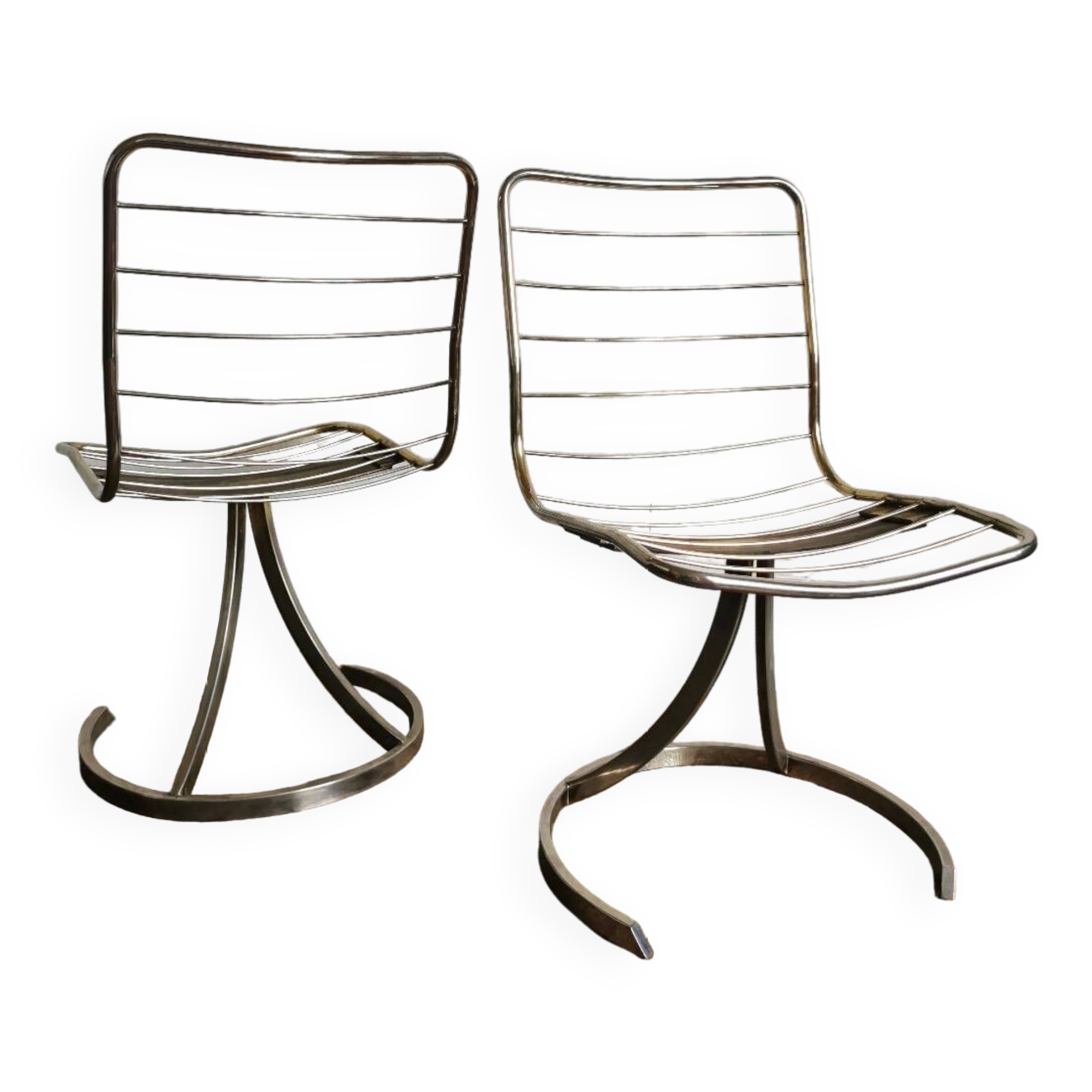 Paire chaises dorées