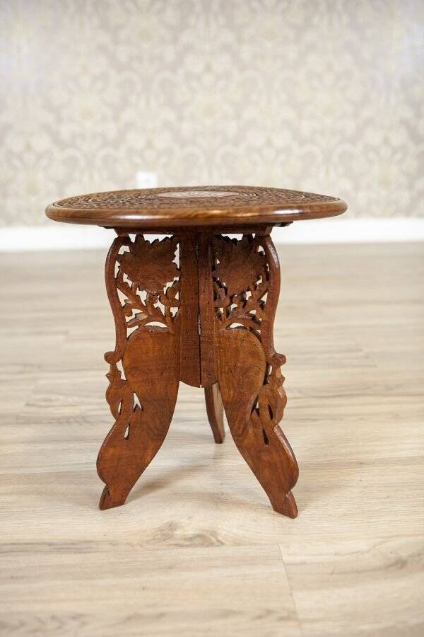 Small Early 20th Century Inlaid Side Table, 1950s