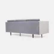 Sofa Alta en velours argenté, design scandinave