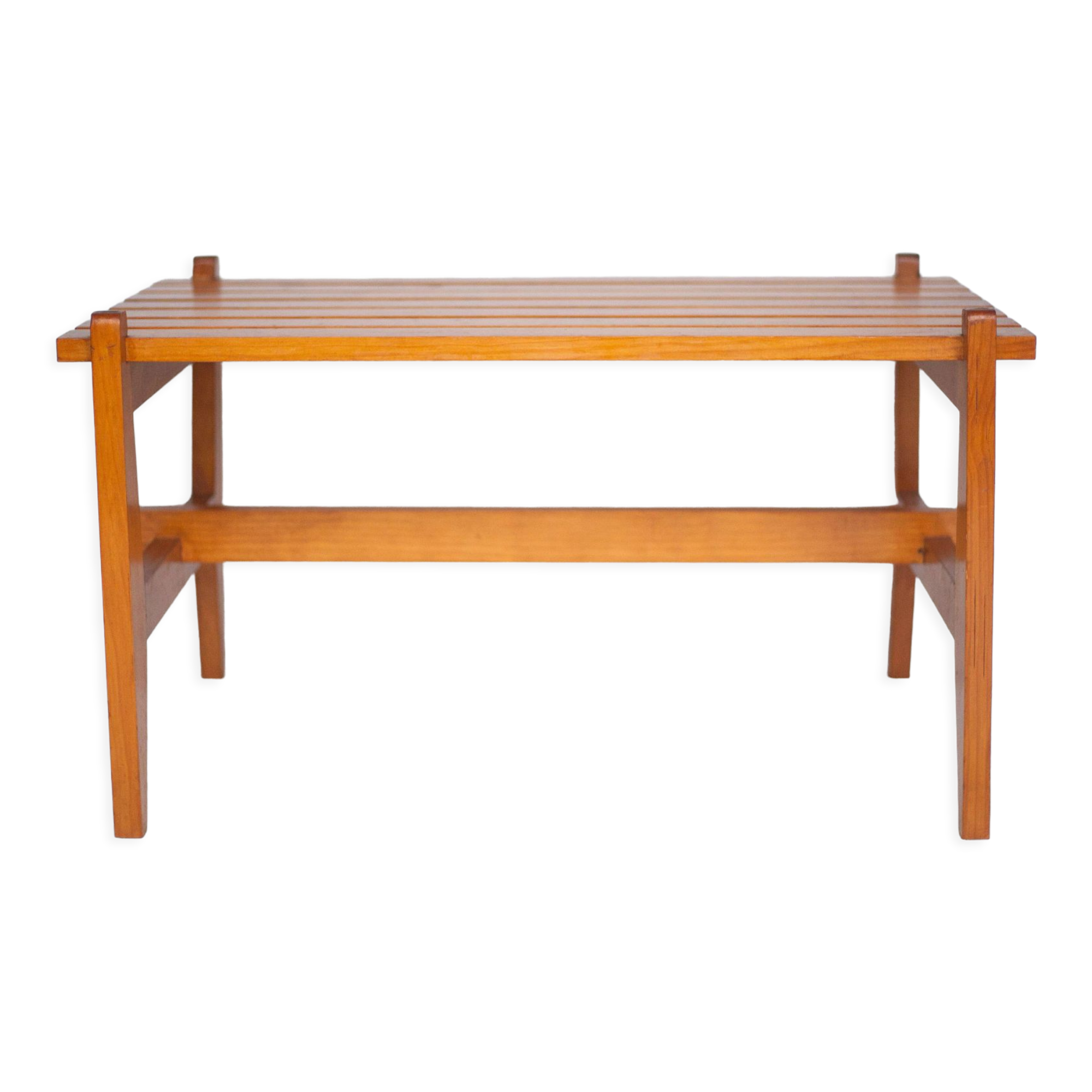 Table basse bois bois à lattes, décoration intérieur