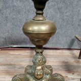 Pair of 18th century gilt bronze andirons with marmosets