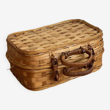 Valise boîte osier