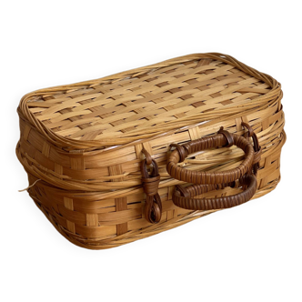 Valise boîte osier