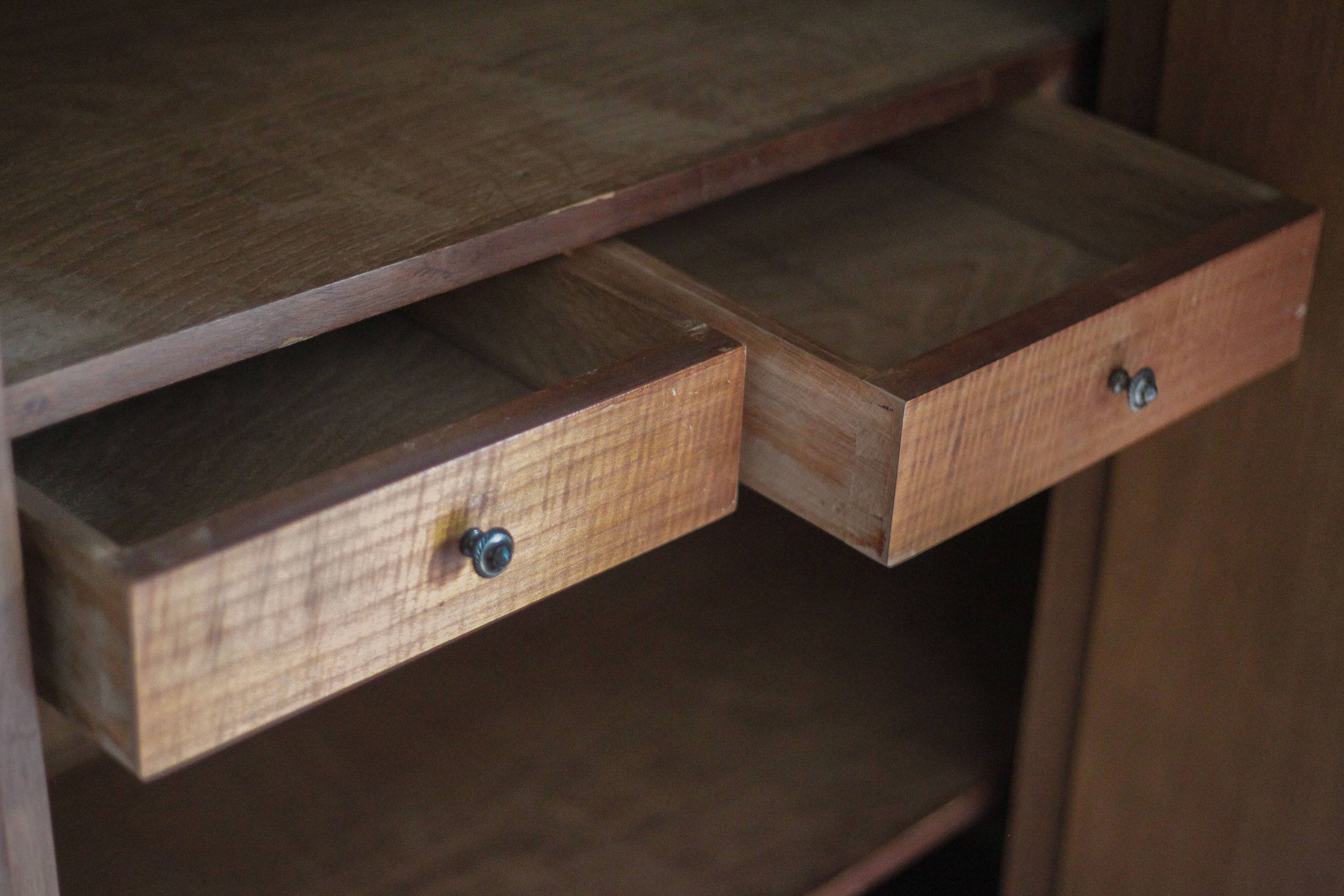 Art Deco wooden wardrobe with mirror