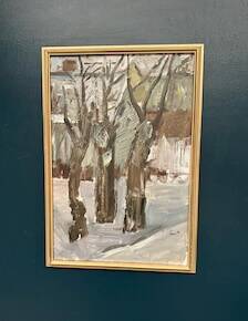 Swedish Oil on Canvas – “Winter Forest” – Signed – Vintage & Framed
