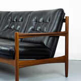 Midcentury leather lounge sofa 1960s