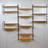 1970s modular wall-mounted bookcase shelf