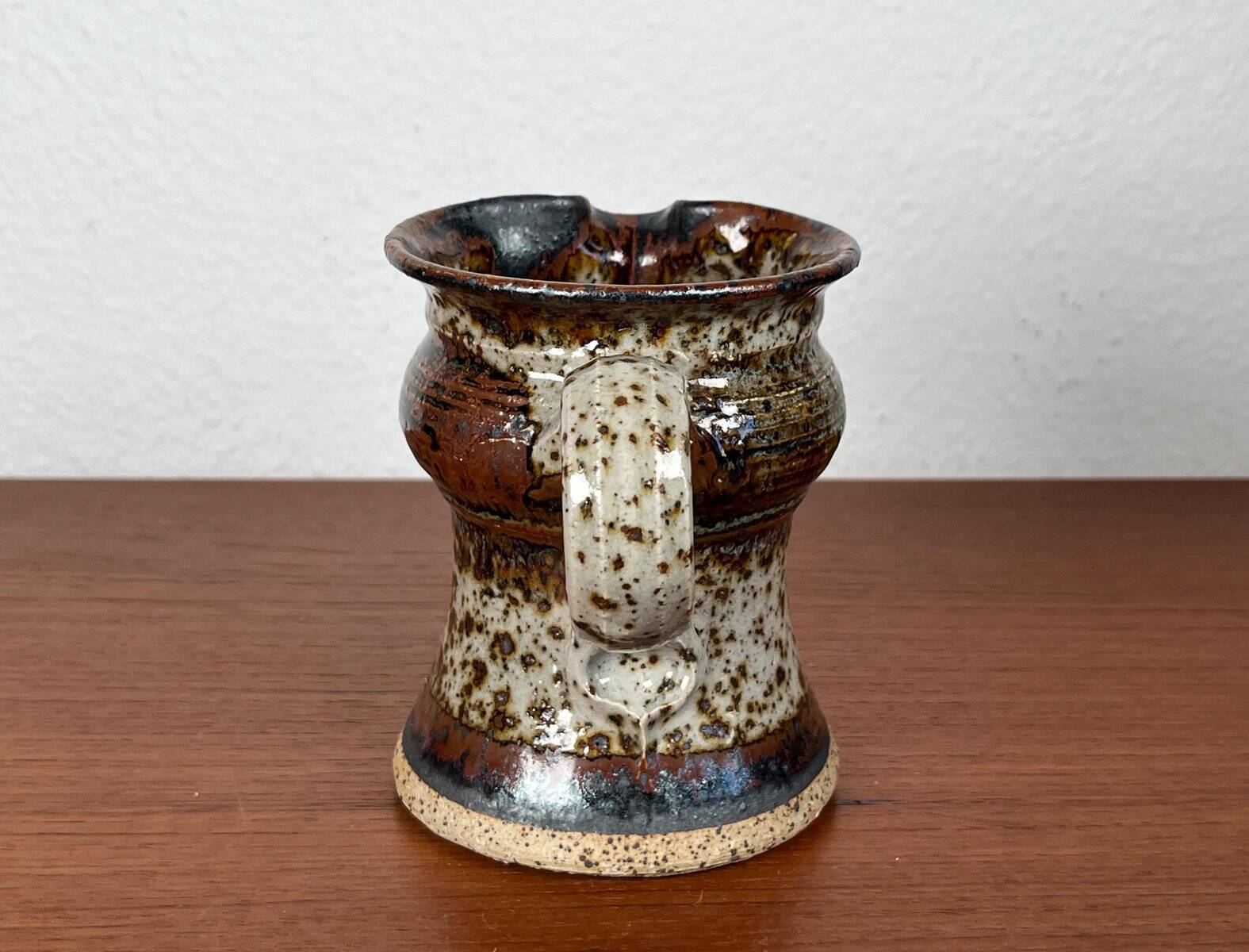 Ceramic workshop carafe vase from mid-century Danish design by Erik Askholm, 1960s.