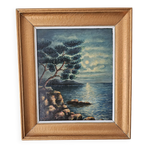 Tableau Huile sur Panneau - marine