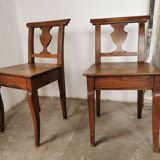 Paire de chaises en chêne brut