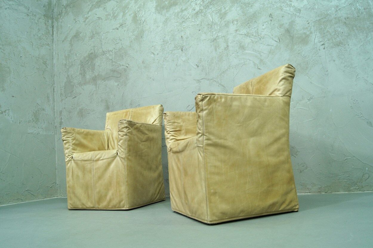 A pair of brutalist armchairs by Gerard van den Berg for Montis, 1970s