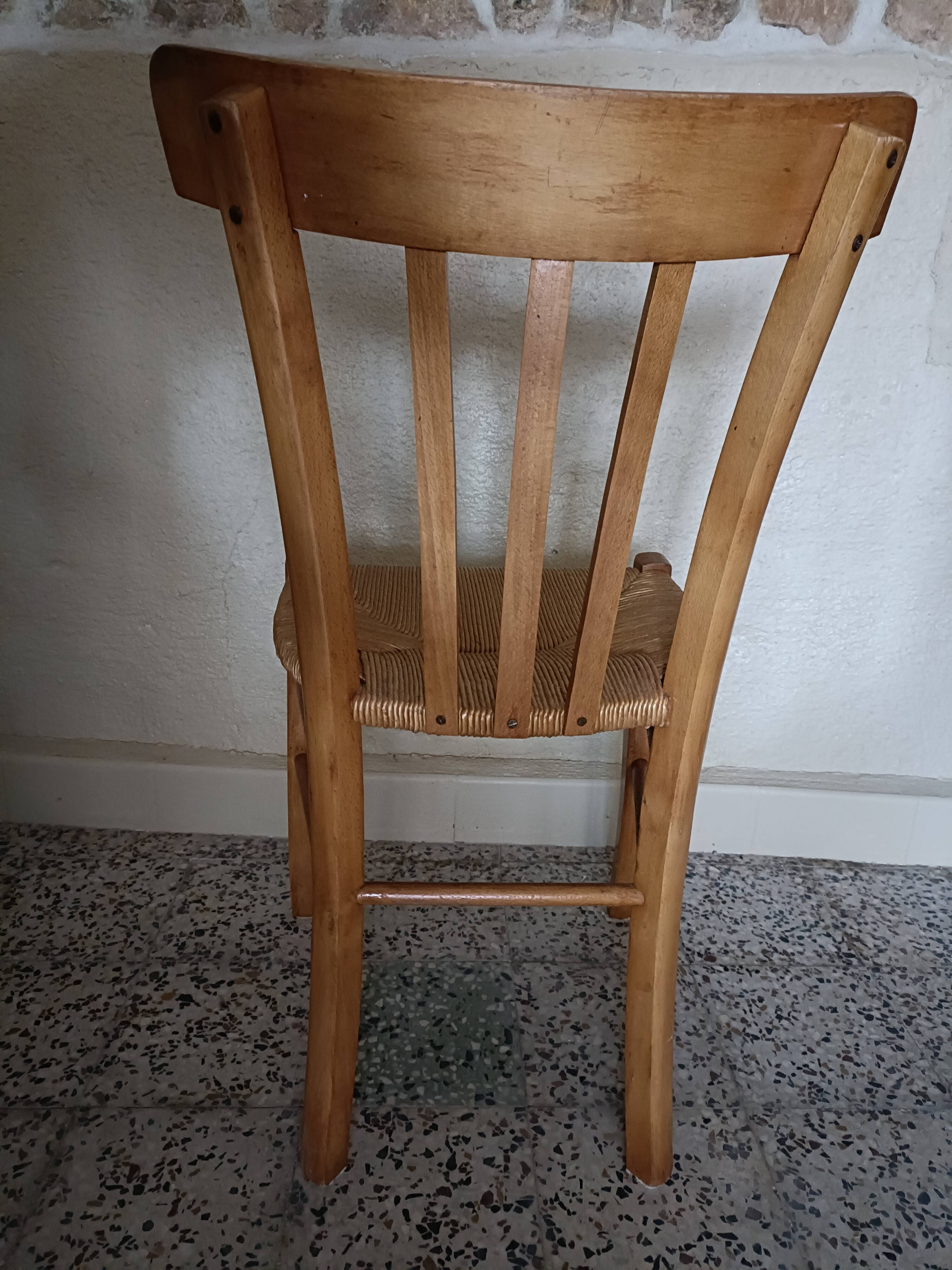Chaise paillée bistrot
