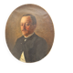 Old oval portrait painting 1900 19th century