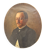 Old oval portrait painting 1900 19th century