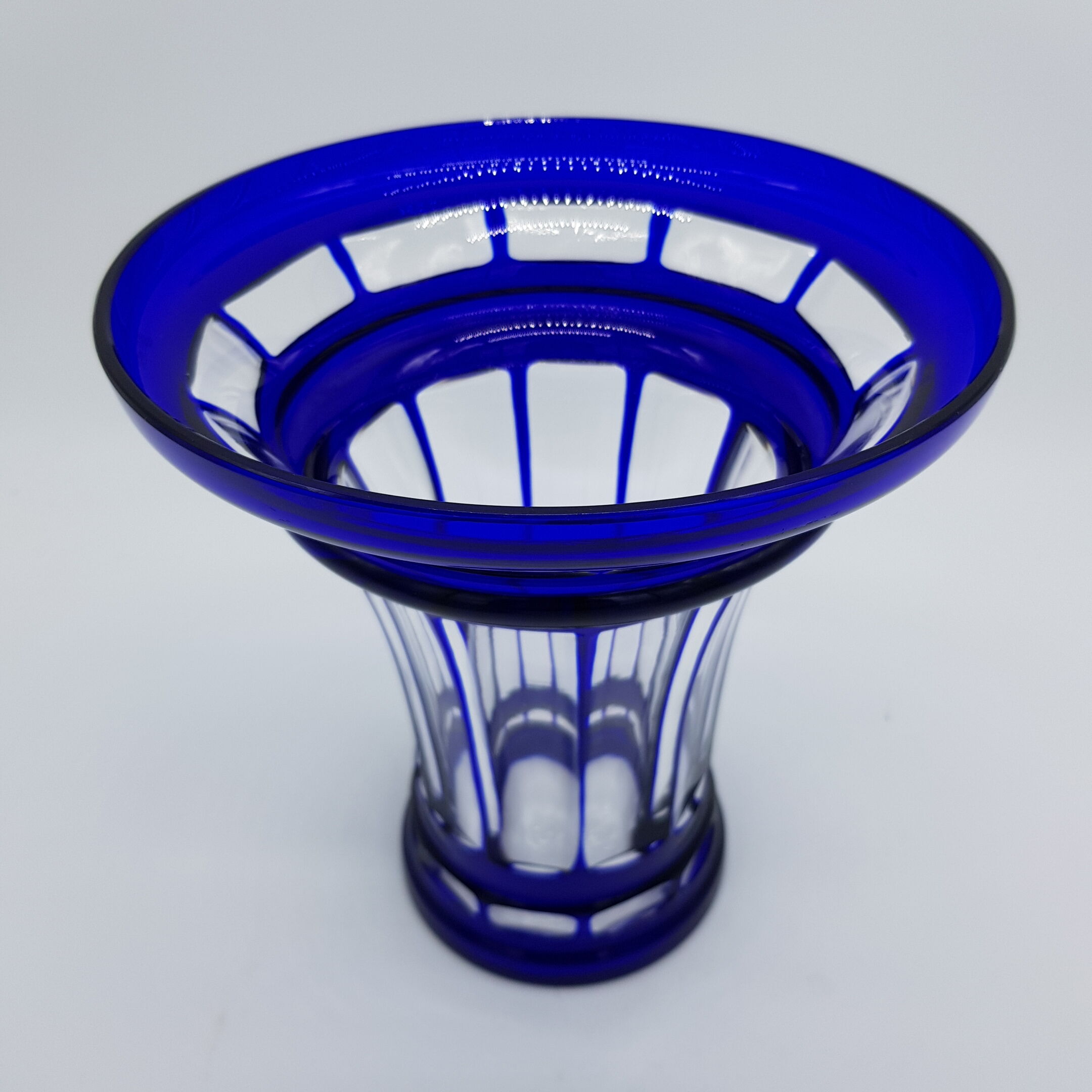 Cobalt blue cut crystal vase
