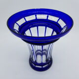 Cobalt blue cut crystal vase